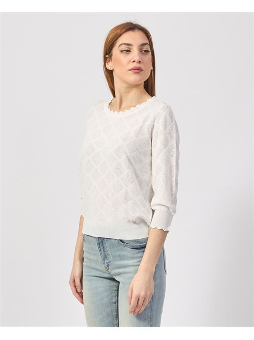 Maglia girocollo Yes Zee traforata YES ZEE | M437-BR000101